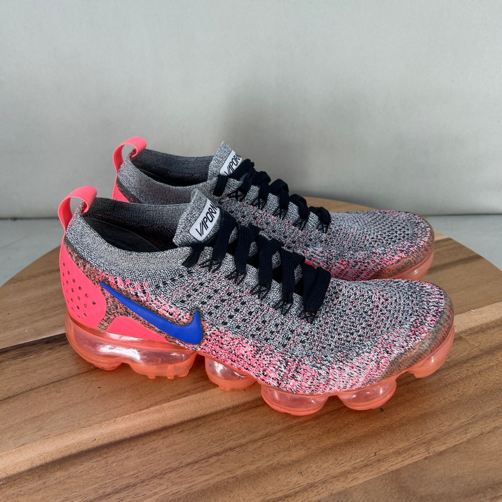 Nike Air VaporMax Flyknit 2 Crimson Pulse Grey Womens Running Shoes Size 9